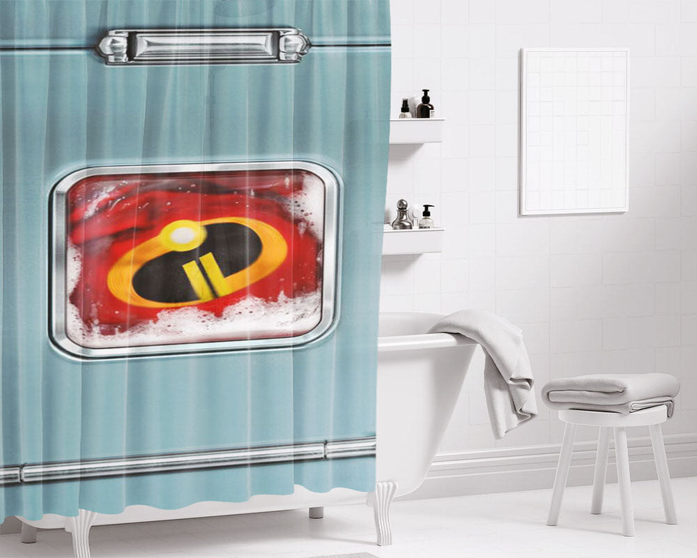 Incredibles 2 Teaser Poster Bathroom Shower Curtain Fabric Waterproof | 66 X 72 Inch