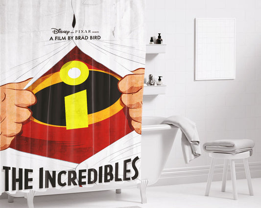 Incredibles 2 Washing Poster Bathroom Shower Curtain Fabric Waterproof | 66 X 72 Inch