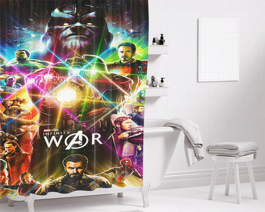 Infinity War 2018 Thanos Bathroom Shower Curtain Fabric Waterproof | 66 X 72 Inch