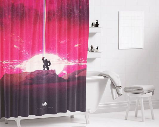 Infinity War Poster Cartoon Bathroom Shower Curtain Fabric Waterproof | 66 X 72 Inch