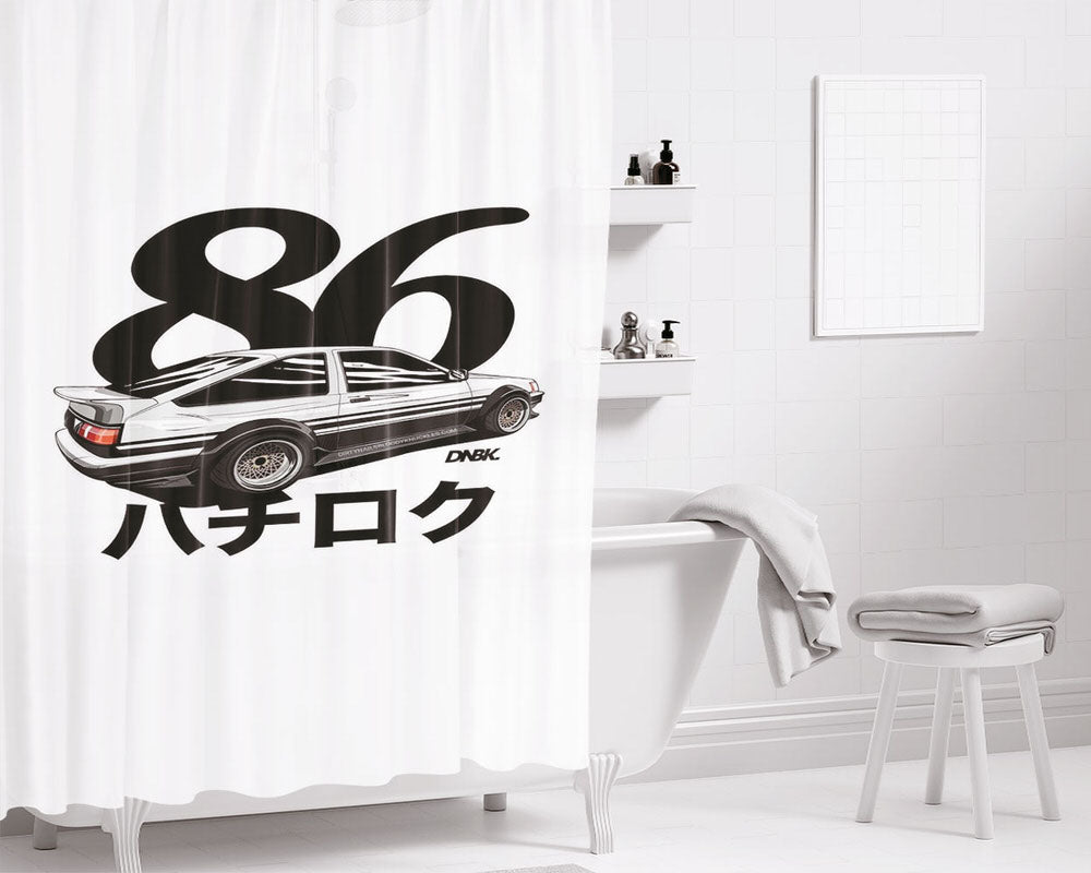 Initial D Ae86 Sprinter S Bathroom Shower Curtain Fabric Waterproof | 66 X 72 Inch