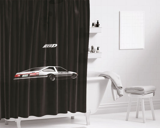 Initial D Ae86 Tofu Decal Runnin Bathroom Shower Curtain Fabric Waterproof | 66 X 72 Inch