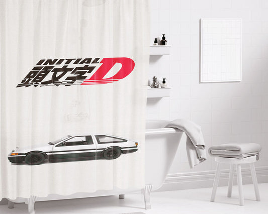 Initial D Engine Bathroom Shower Curtain Fabric Waterproof | 66 X 72 Inch
