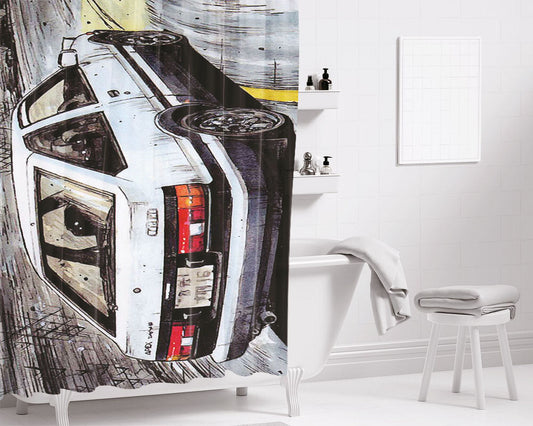 Initial D Takumi Ae86 Bathroom Shower Curtain Fabric Waterproof | 66 X 72 Inch