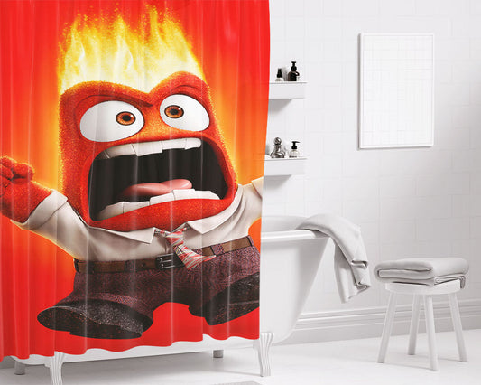 Inside Out Anger Bathroom Shower Curtain Fabric Waterproof | 66 X 72 Inch