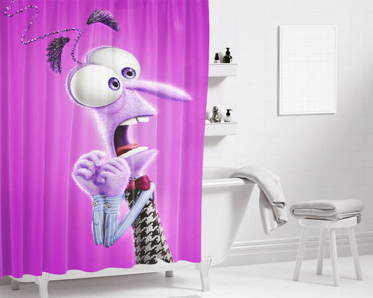 Inside Out Disgust Bathroom Shower Curtain Fabric Waterproof | 66 X 72 Inch