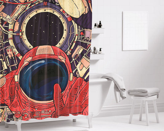 Intergalactic Space Bathroom Shower Curtain Fabric Waterproof | 66 X 72 Inch