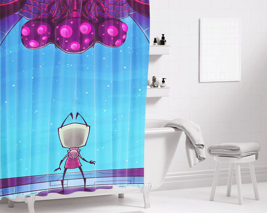 Invader Zim Enter The Florpus Planet Bathroom Shower Curtain Fabric Waterproof | 66 X 72 Inch
