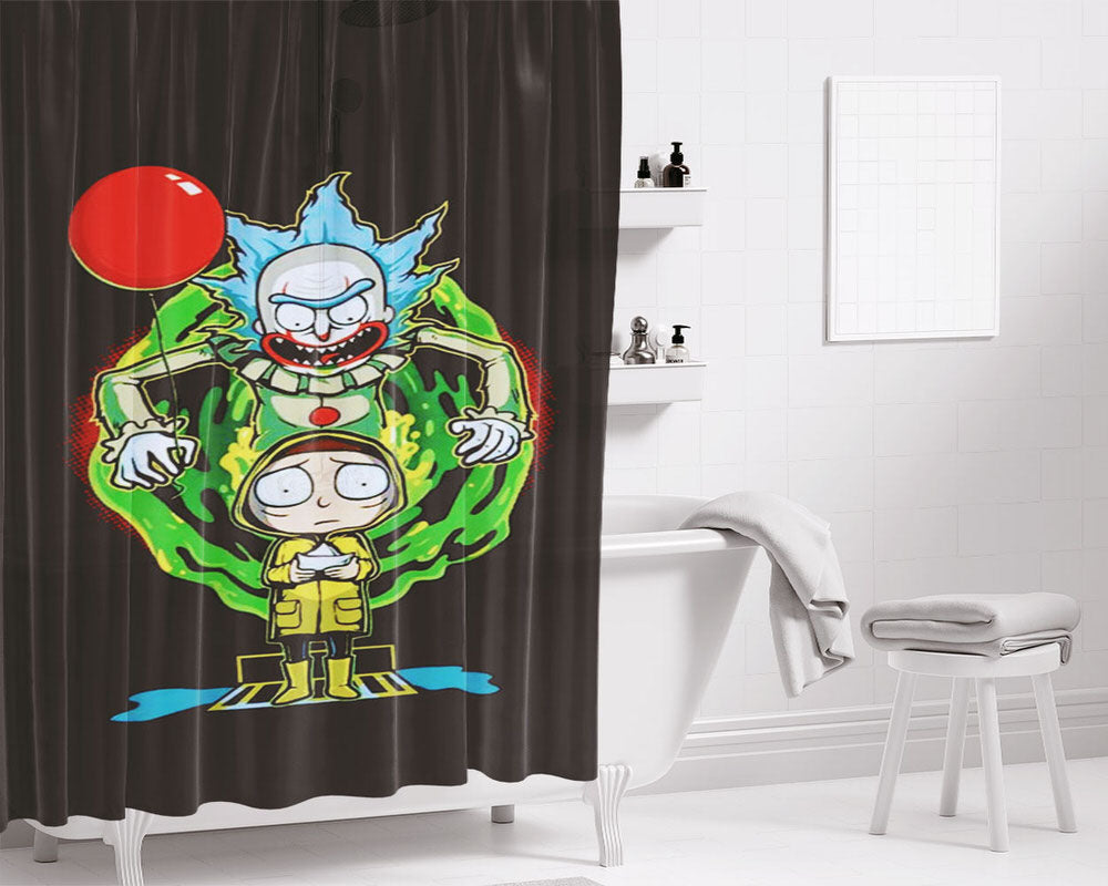 It Clown Illustration Bathroom Shower Curtain Fabric Waterproof | 66 X 72 Inch