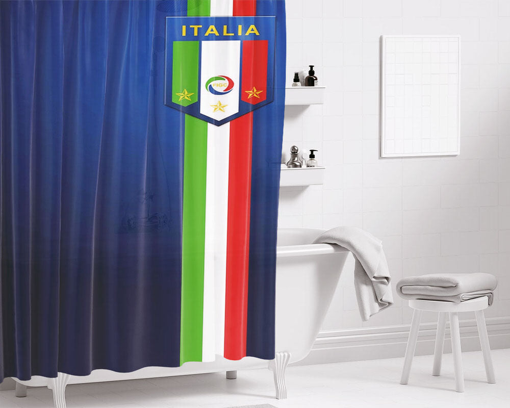 Italian Flag Bathroom Shower Curtain Fabric Waterproof | 66 X 72 Inch