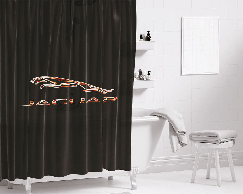 Jaguar Logo Hd Wallpaper Bathroom Shower Curtain Fabric Waterproof | 66 X 72 Inch