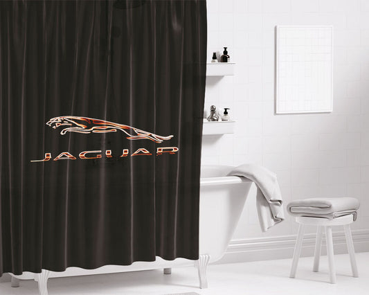 Jaguar Logo Hd Wallpaper Bathroom Shower Curtain Fabric Waterproof | 66 X 72 Inch