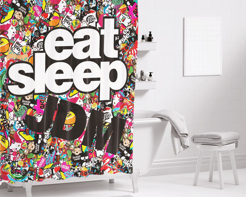 Jazz Tshirt Bathroom Shower Curtain Fabric Waterproof | 66 X 72 Inch