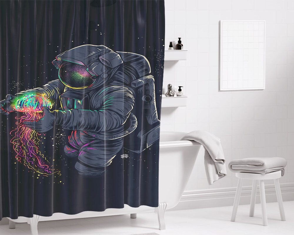 Jelly Bean Statue Bathroom Shower Curtain Fabric Waterproof | 66 X 72 Inch