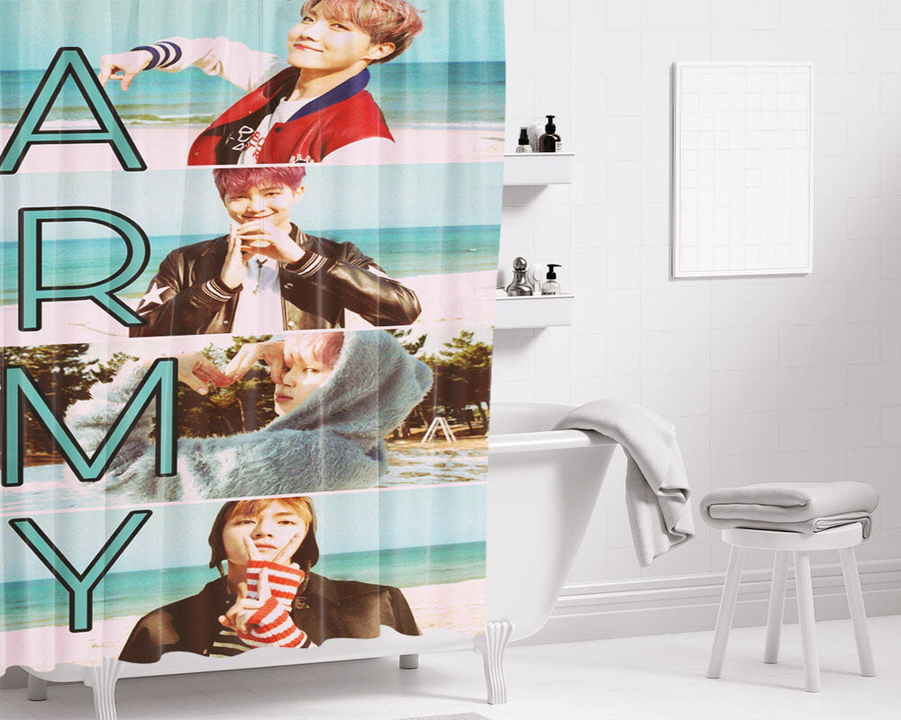 Jeon Jingkook Art Bathroom Shower Curtain Fabric Waterproof | 66 X 72 Inch