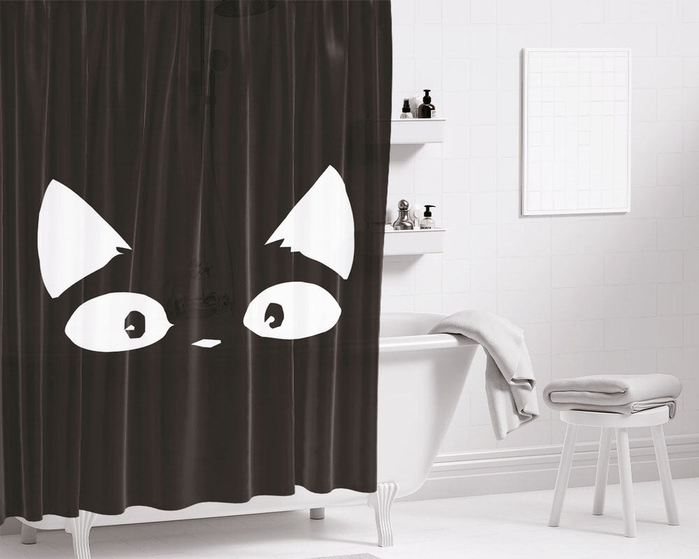 Jiji The Cat Bathroom Shower Curtain Fabric Waterproof | 66 X 72 Inch