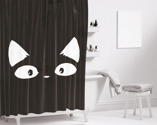 Jiji The Cat Bathroom Shower Curtain Fabric Waterproof | 66 X 72 Inch