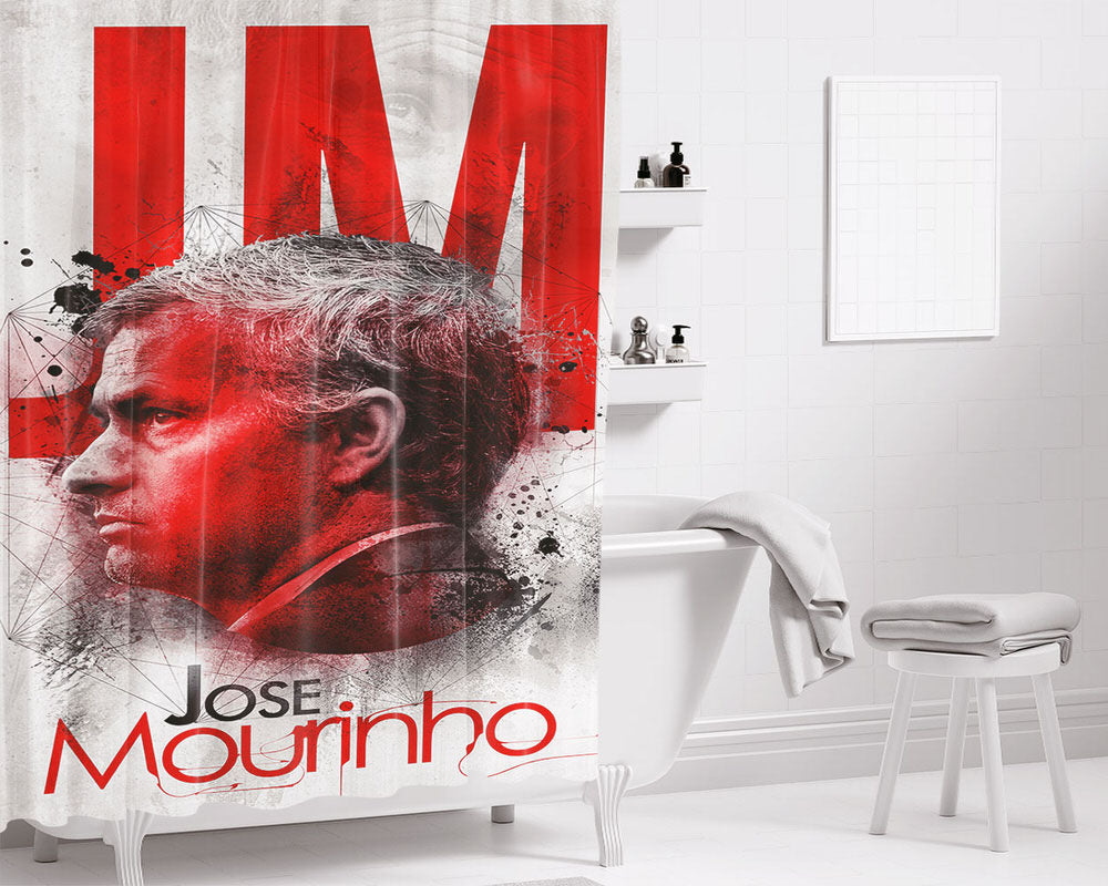Jose Mourinho Poster Bathroom Shower Curtain Fabric Waterproof | 66 X 72 Inch