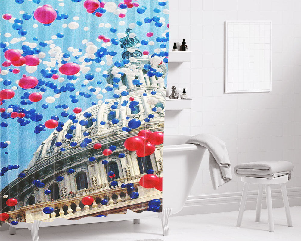 July 4Th Us Capitol Bathroom Shower Curtain Fabric Waterproof | 66 X 72 Inch