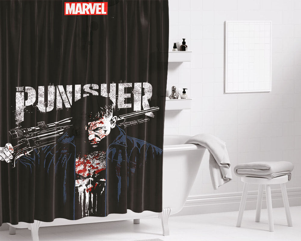 Justiceiro 2 Temporada Poster Bathroom Shower Curtain Fabric Waterproof | 66 X 72 Inch
