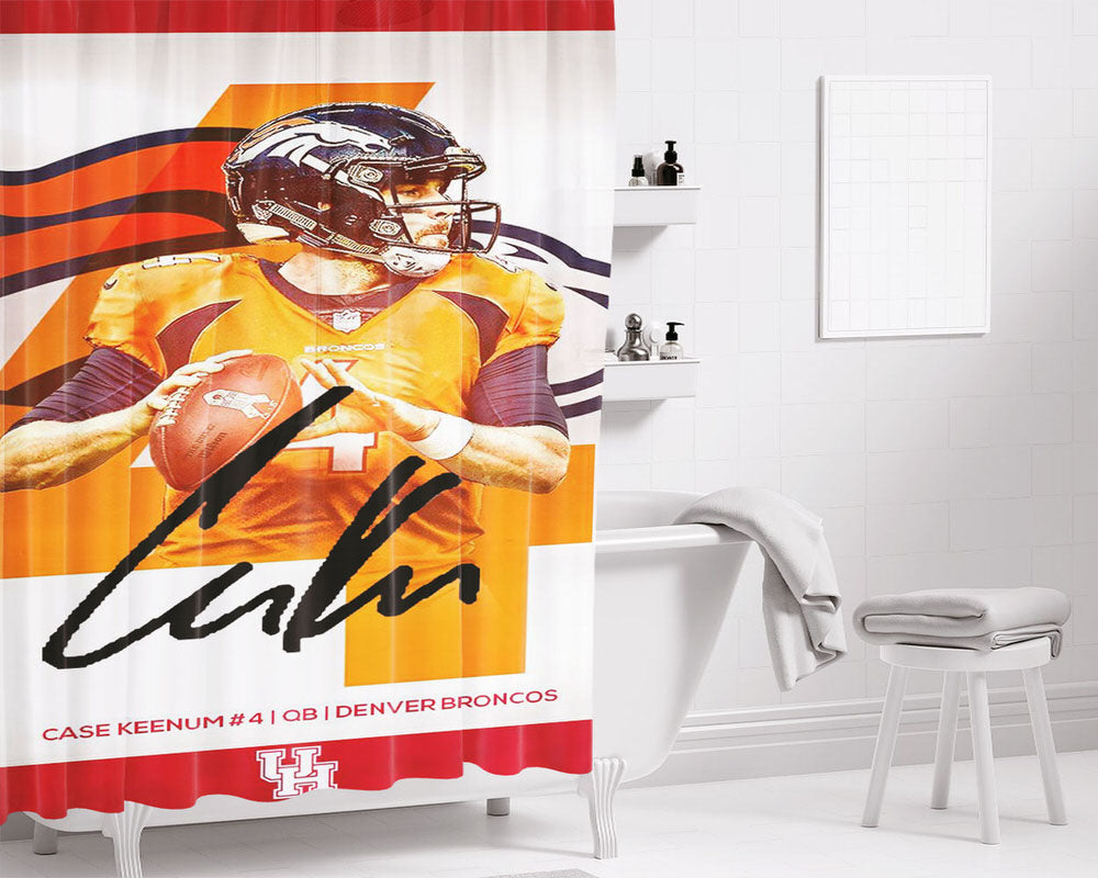 Keenum Broncos Bathroom Shower Curtain Fabric Waterproof | 66 X 72 Inch