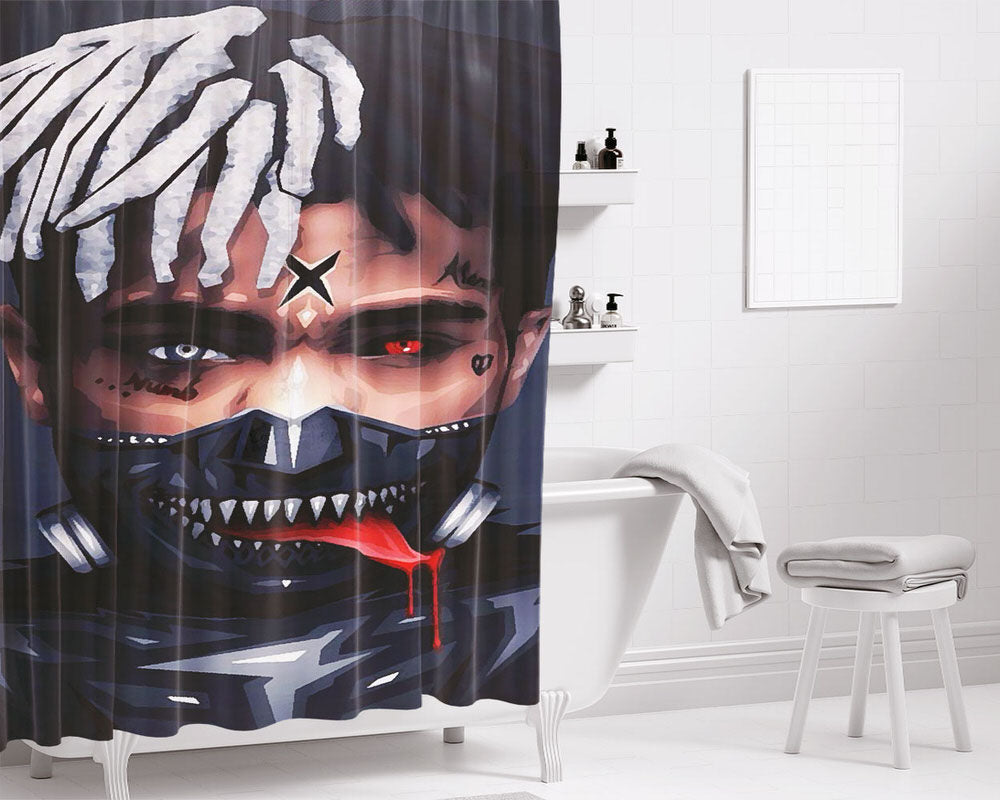 Ken Kaneki Ghoul Bathroom Shower Curtain Fabric Waterproof | 66 X 72 Inch