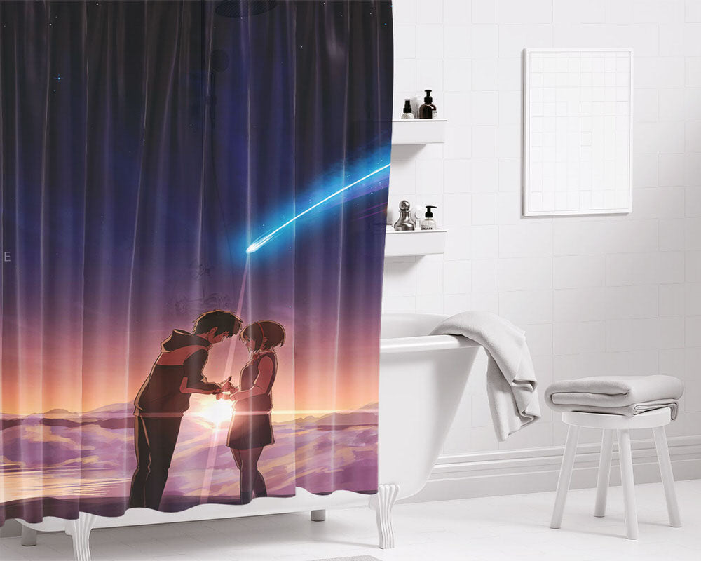 Kimi No Na Wa Bathroom Shower Curtain Fabric Waterproof | 66 X 72 Inch