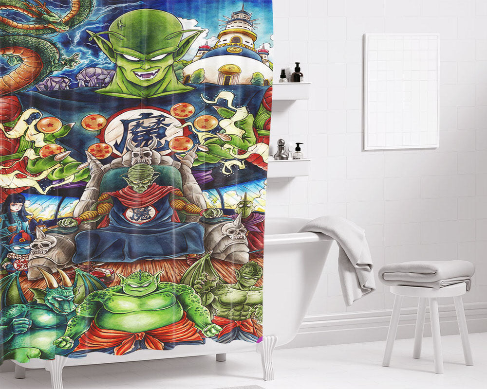 King Piccolo Saga Bathroom Shower Curtain Fabric Waterproof | 66 X 72 Inch