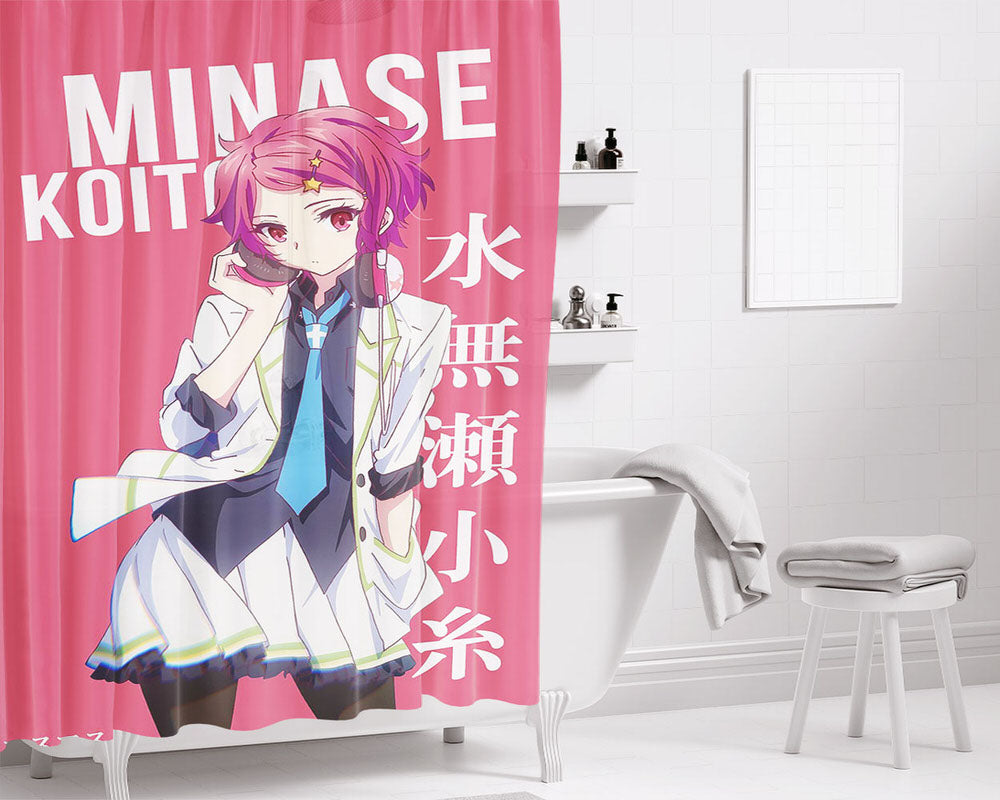 Koito Minase Musaigen No Phantom World Bathroom Shower Curtain Fabric Waterproof | 66 X 72 Inch