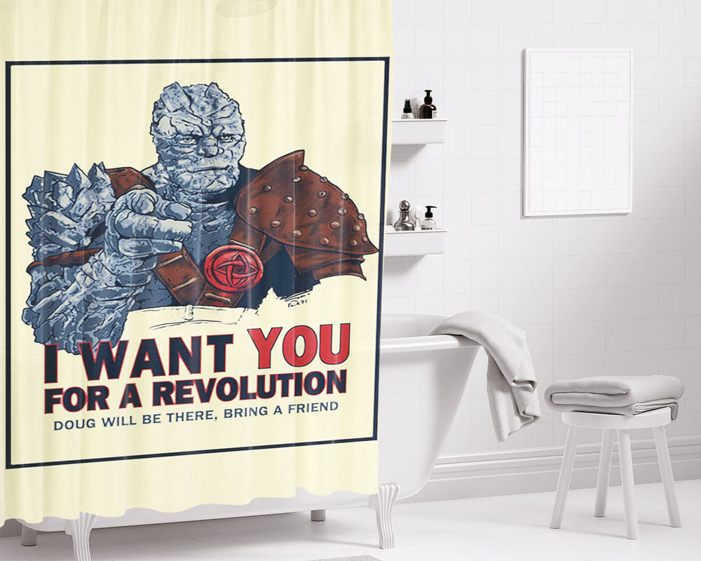 Korg I Want You Bathroom Shower Curtain Fabric Waterproof | 66 X 72 Inch