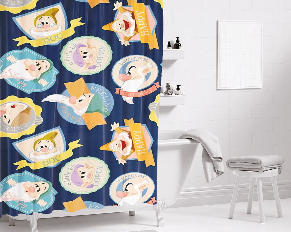 Kurcaci Bathroom Shower Curtain Fabric Waterproof | 66 X 72 Inch