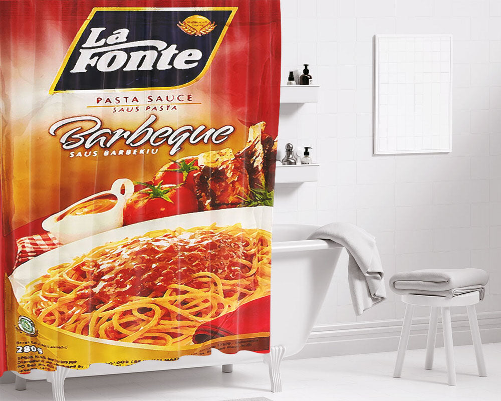 La Fonte Barbeque Bathroom Shower Curtain Fabric Waterproof | 66 X 72 Inch