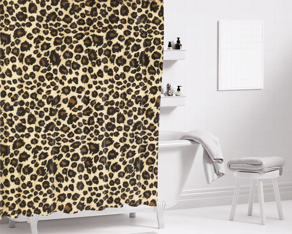 Leopard Cheetah Bathroom Shower Curtain Fabric Waterproof | 66 X 72 Inch