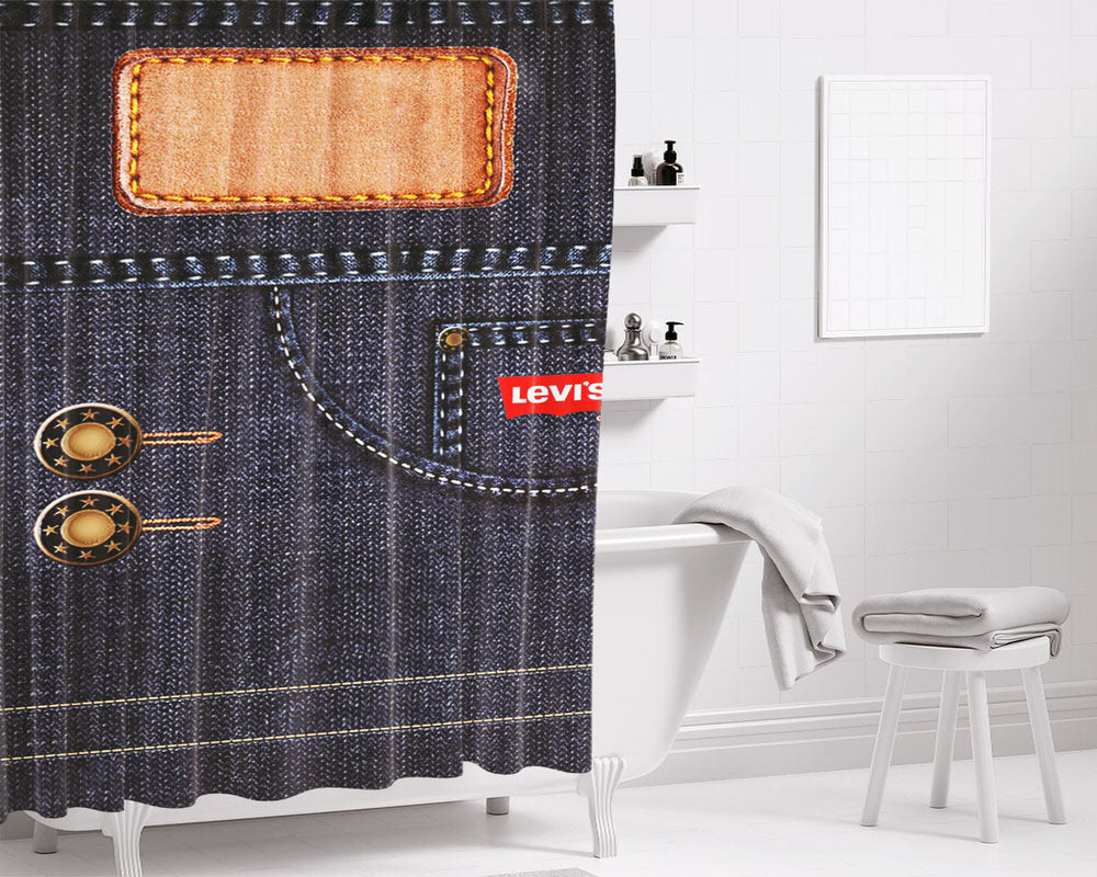 Levis Jens Art Bathroom Shower Curtain Fabric Waterproof | 66 X 72 Inch