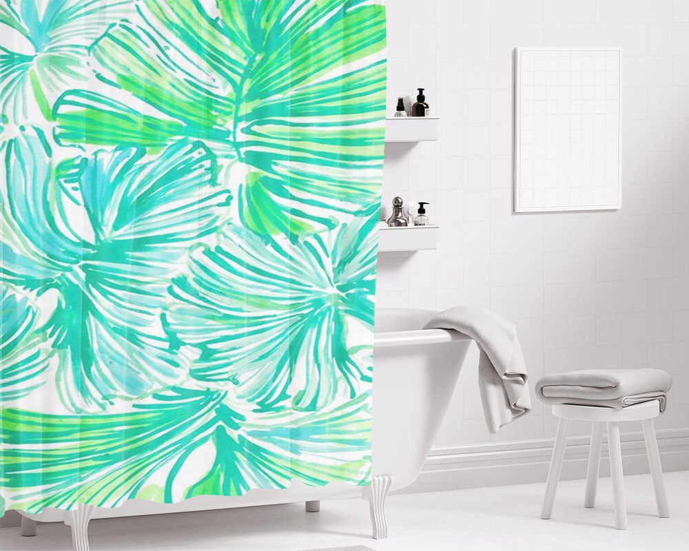 Lill Pulitzer Tosca Tropical Pa Bathroom Shower Curtain Fabric Waterproof | 66 X 72 Inch