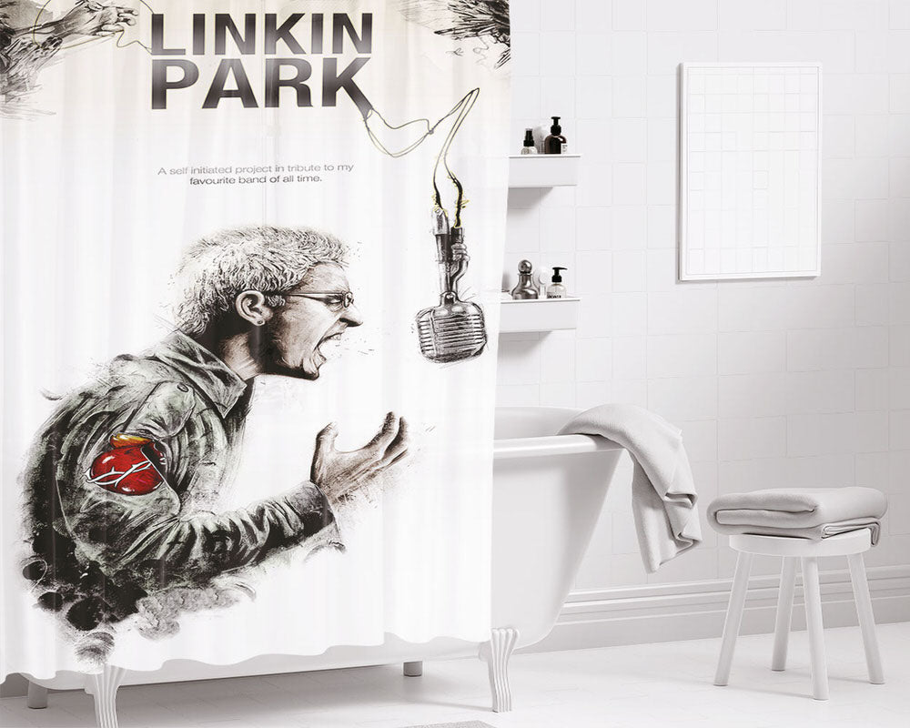 Link Park Cover Art Bathroom Shower Curtain Fabric Waterproof | 66 X 72 Inch