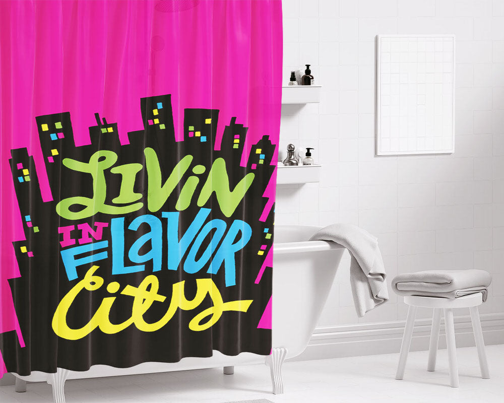 Livin' Like Larry Bathroom Shower Curtain Fabric Waterproof | 66 X 72 Inch