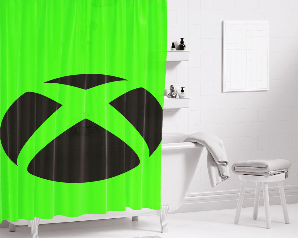 Logo Xbox Bathroom Shower Curtain Fabric Waterproof | 66 X 72 Inch