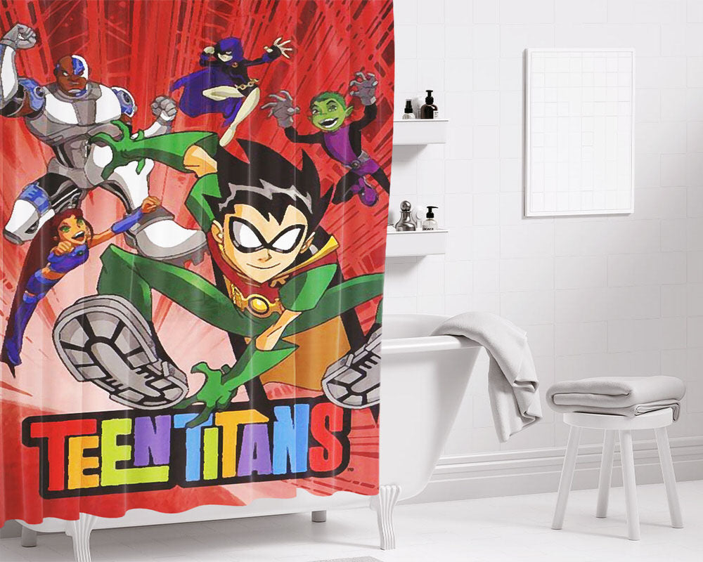 Los Jovenes Titanes Originales Bathroom Shower Curtain Fabric Waterproof | 66 X 72 Inch
