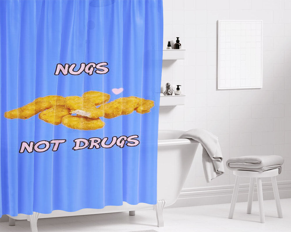 Love Chicken Nugget Bathroom Shower Curtain Fabric Waterproof | 66 X 72 Inch