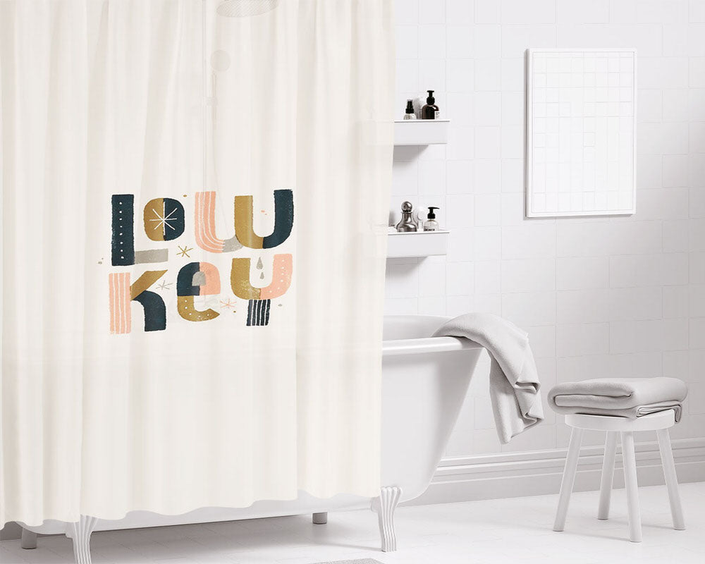 Low Key Bathroom Shower Curtain Fabric Waterproof | 66 X 72 Inch