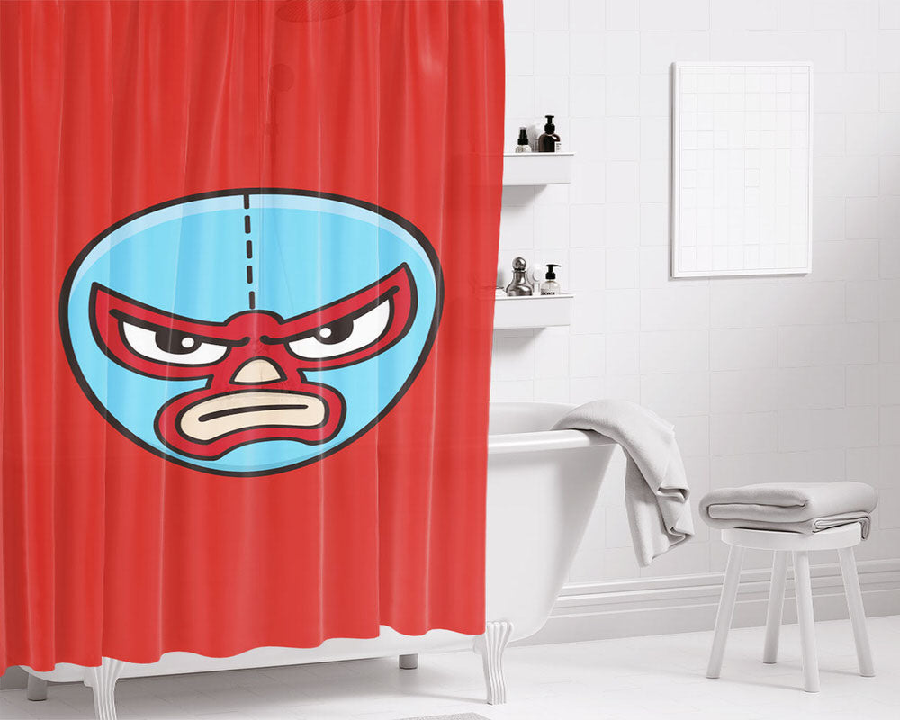 Luchador Mask Bathroom Shower Curtain Fabric Waterproof | 66 X 72 Inch