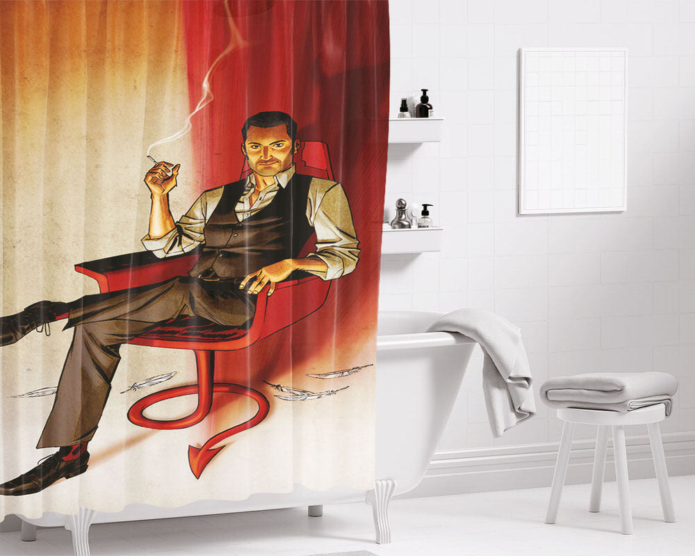 Lucifer Promo Poster Bathroom Shower Curtain Fabric Waterproof | 66 X 72 Inch