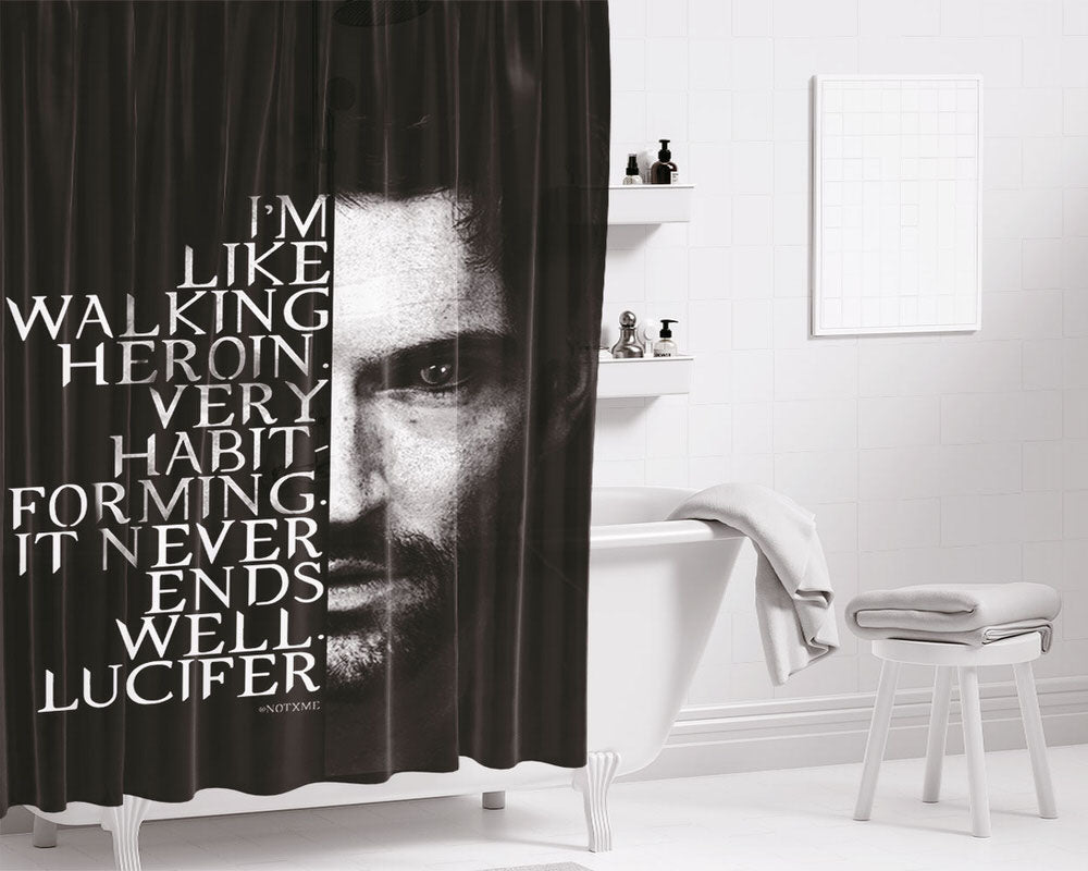 Lucifer Walking Heroin Bathroom Shower Curtain Fabric Waterproof | 66 X 72 Inch