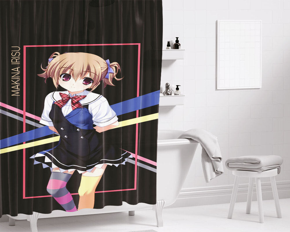 Makina Irisu Grisaia No Kajitsu Bathroom Shower Curtain Fabric Waterproof | 66 X 72 Inch