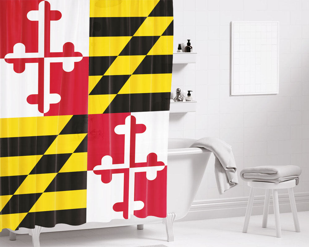 Maryland State Bathroom Shower Curtain Fabric Waterproof | 66 X 72 Inch