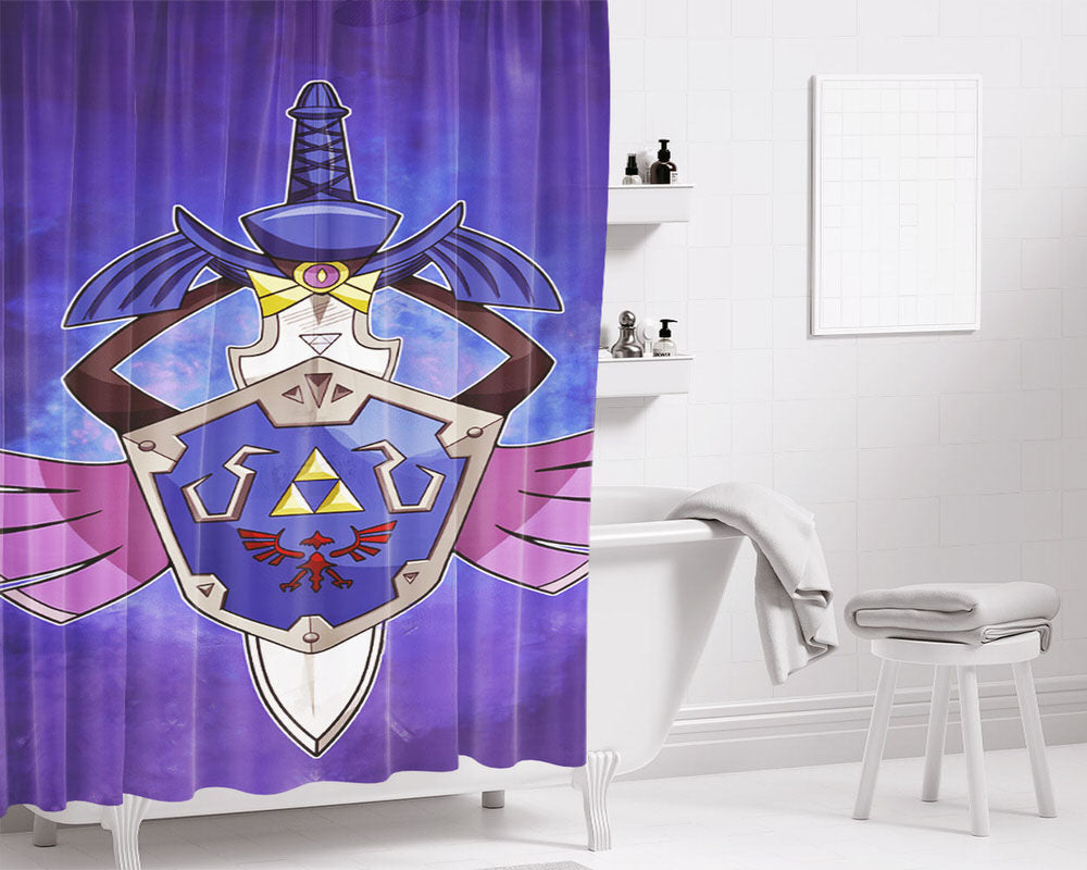Master Sword Aegislash Bathroom Shower Curtain Fabric Waterproof | 66 X 72 Inch