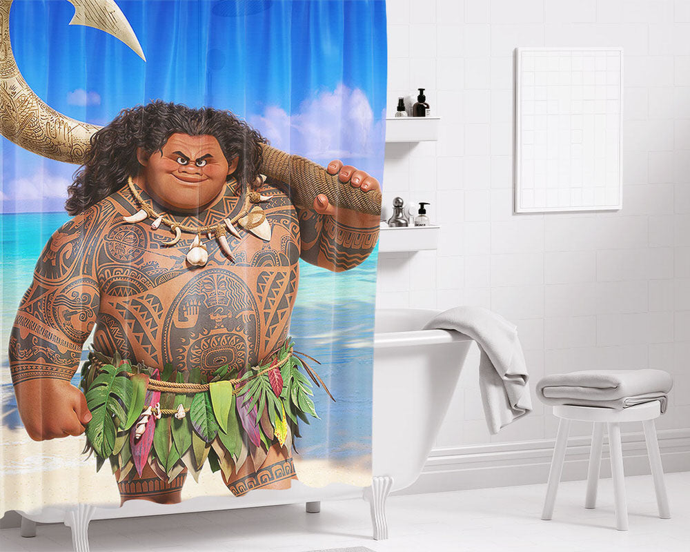 Maui Bathroom Shower Curtain Fabric Waterproof | 66 X 72 Inch