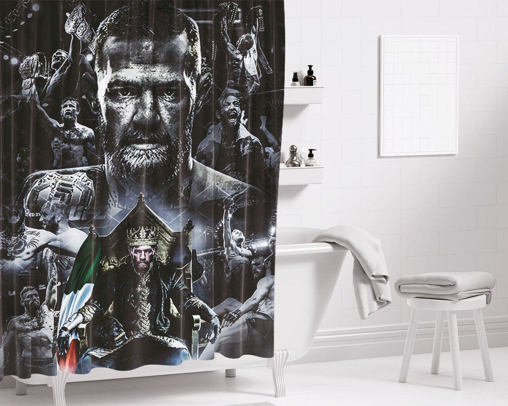 Mcgregor On Throne Photo Collage Bathroom Shower Curtain Fabric Waterproof | 66 X 72 Inch