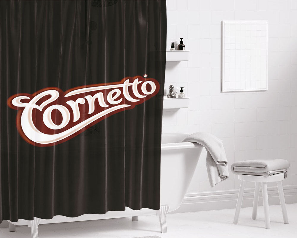 Mini Cornetto Ice Cream Logo Bathroom Shower Curtain Fabric Waterproof | 66 X 72 Inch
